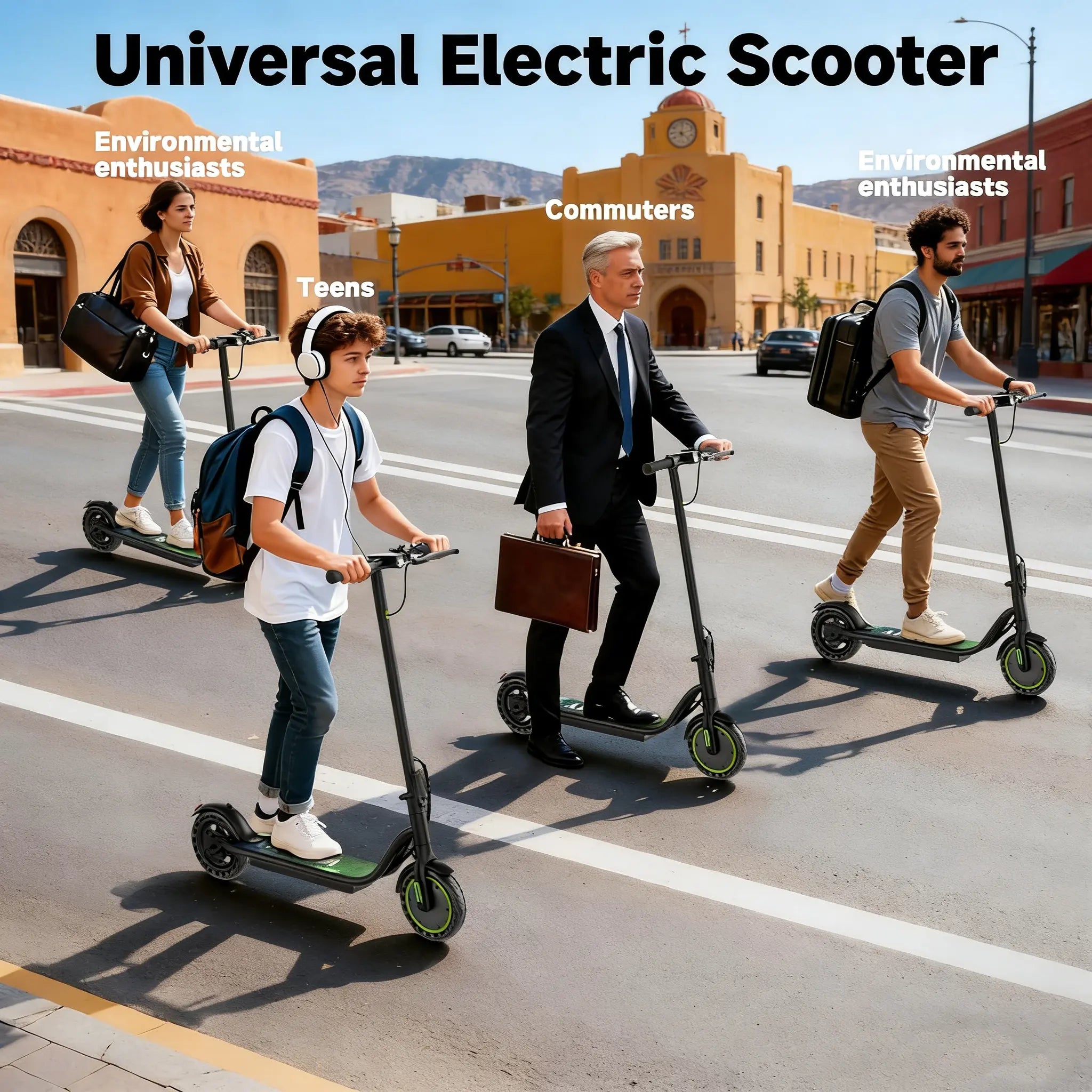 Safe Adult Urban Commuter Electric Scooter with 350W Motor, 19MPH Top Speed, 8.5" Solid Anti-Puncture Tires, Double Braking System, App Control