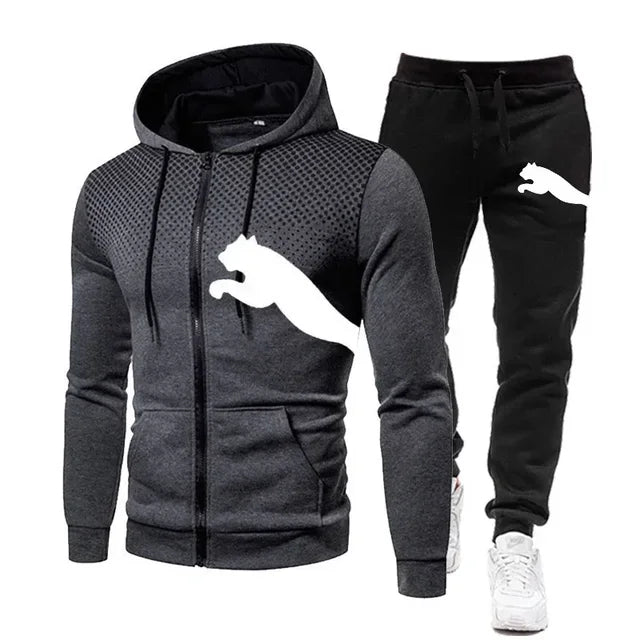 Hoodies Sets Men's Clothing Fashion Autumn/Winter Designer Clothing Hooded Jacket + Pants Suit Jogging Sportswear Two-piece Suit