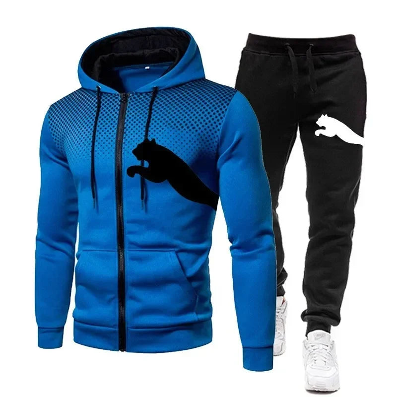 Hoodies Sets Men's Clothing Fashion Autumn/Winter Designer Clothing Hooded Jacket + Pants Suit Jogging Sportswear Two-piece Suit
